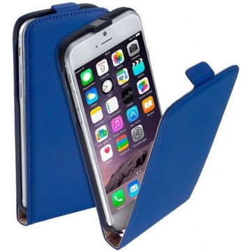 MP Case MP Case blauw lederen flip case voor Apple iPhone 7 / 8 Plus book case