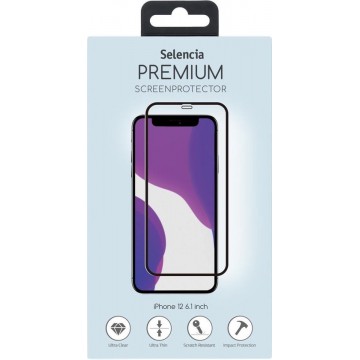 Selencia Gehard Glas Premium Screenprotector voor de iPhone 12, iPhone 12 Pro - zwart