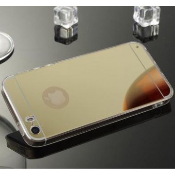 Apple Iphone 5 / 5S / SE Spiegel backcover hoesje (goud)