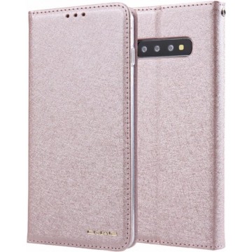 Samsung Galaxy S10 Leren Bookcase | Roze | Pasjeshouder Hoesje | TPU | Portemonnee