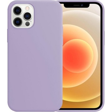 iPhone 12 Pro Case Hoesje Siliconen Hoes Back Cover - Paars