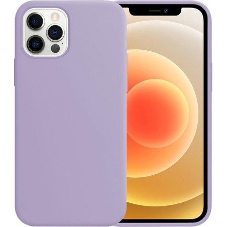 iPhone 12 Pro Case Hoesje Siliconen Hoes Back Cover - Paars