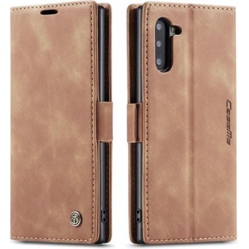 CaseMe - Samsung Galaxy Note 10 hoesje - Wallet Book Case - Magneetsluiting - Licht Bruin
