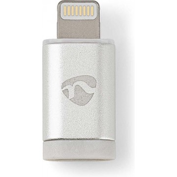 Nedis CCTB39901AL kabeladapter/verloopstukje Apple Lightning USB Micro B Female Aluminium