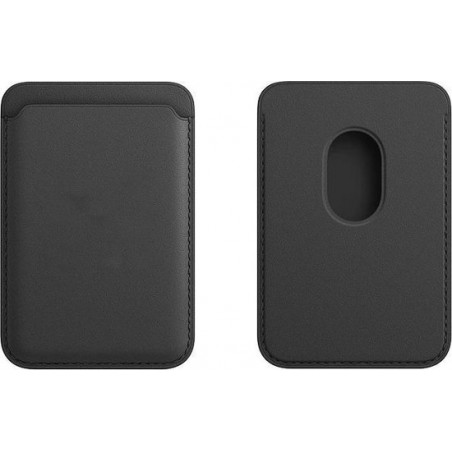 Zwarte Lederen Kaarthouder / Portemonnee met MagSafe magneet voor iPhone 12 / Pro / Mini / Pro Max