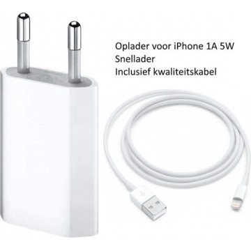 iPhone ultrapower100® snellader  1A 5W 1400 voor iPhone 5 5C 5S 6 SE 6S 7 8 X XS XR XS Max USB-adapter hoofdstekker