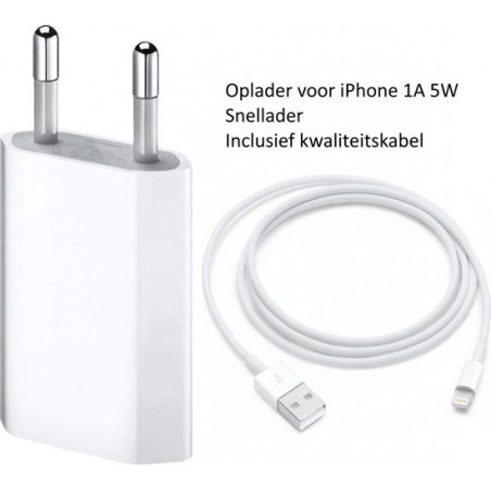 iPhone ultrapower100® snellader  1A 5W 1400 voor iPhone 5 5C 5S 6 SE 6S 7 8 X XS XR XS Max USB-adapter hoofdstekker