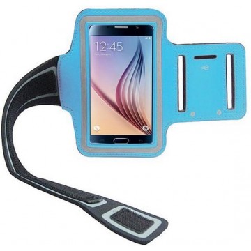 Handige Mobielhouder Arm Voor Hardlopen - Licht Blauw - Armband - Telefoonhouder - Muziek - Joggen - Sporten - Fitness - Cardio