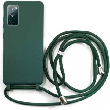 FONU Siliconen Backcover Hoesje Met Koord Samsung Galaxy A71 - Groen