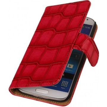 Wicked Narwal | Glans Croco bookstyle / book case/ wallet case Hoes voor Samsung galaxy a5 2015Rood