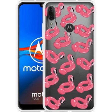 Motorola Moto E6 Plus Hoesje Inflatable Flamingos
