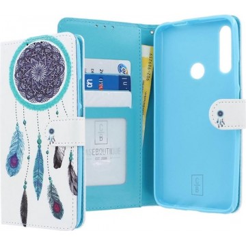 Huawei P Smart Z Bookcase hoesje - CaseBoutique - Dreamcatcher Wit - Kunstleer