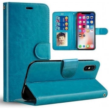 Chique lederen hybride telefoon hoesje voor iPhone 11 - 6.1" display - blauw