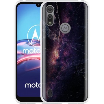 Motorola Moto E6s 2020 Hoesje Black Space Marble