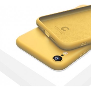 LIQUID | 180° Protection - Silicone Velvet + MicroFibre Shockproof Backcover - Telefoon Hoesje voor iPhone XR - Geel