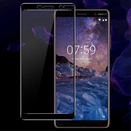 Nokia 7 Plus Volledig Dekkende Tempered Glass Screen Protector Zwart