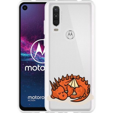 Motorola One Action Hoesje Sleeping Dragon