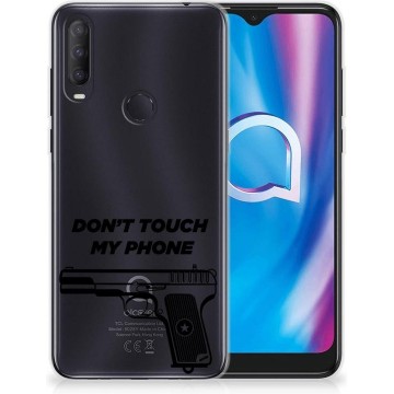 Back Case Siliconen Hoesje Alcatel 1S (2020) Telefoonhoesje Pistol Don't Touch My Phone