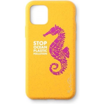 Wilma Smartphone Eco Case Bio Degradeable Stop Ocean Plastic Seahorse Yellow voor iPhone 11 Pro