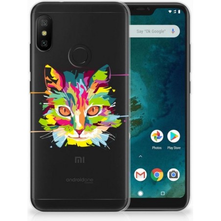 Xiaomi Mi A2 Lite Uniek TPU Hoesje Cat Color