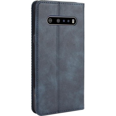 Mobigear Buckle Retro Luxe Wallet Hoesje Blauw LG V60 ThinQ