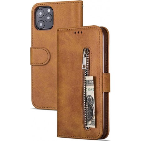 Apple iPhone 11 Leren Bookcase | Bruin | Portemonnee Hoesje | Wallet