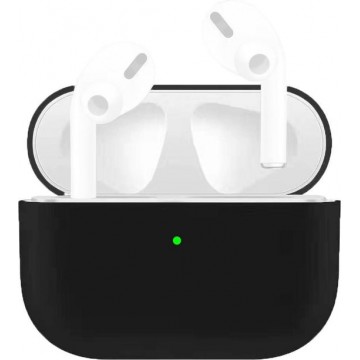 Let op type!! Voor Apple AirPods Pro Ultra-Thin Liquid silicone draadloze oortelefoon beschermhoes (zwart)