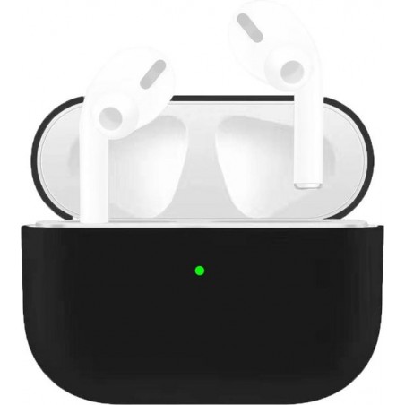 Let op type!! Voor Apple AirPods Pro Ultra-Thin Liquid silicone draadloze oortelefoon beschermhoes (zwart)