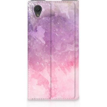 Sony Xperia L1 Standcase Hoesje Design Pink Purple Paint