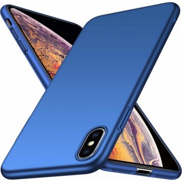 Ultra thin iPhone Xs Max + gratis glazen Screenprotector case - blauw
