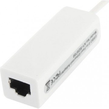 Let op type!! Micro USB 2.0 Ethernet Adapter voor Tablet PC / Android TV  Kabel lengte: 20 cm wit