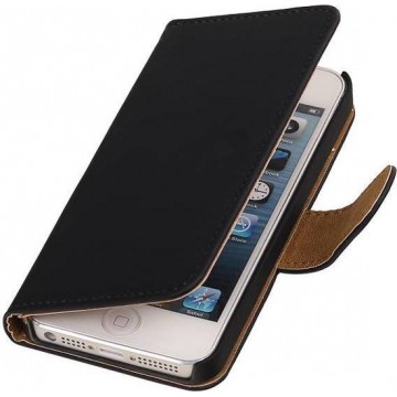 AA-Case Zwart Book Case Effen design Apple iPhone 5/5s/SE