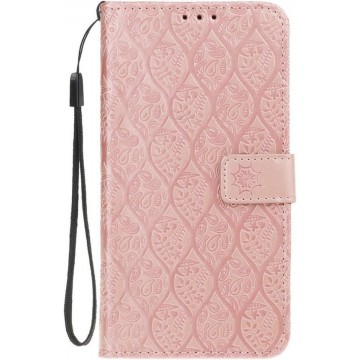 Samsung Galaxy A7 2018 Bookcase - Roze - Bloemen - Portemonnee Hoesje