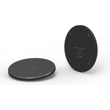 Qi Wireless Charger - Draadloze oplader -  Draadloos opladen Apple & Android - 15W - Fast Charge 3.0 - Aluminium Zwart