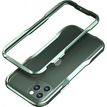 LUXWALLET®  Incisive Sword + Glas - Aluminium Bumper iPhone 11 6.1 inch - A6061 Aluminium Frame Case - Donkergroen