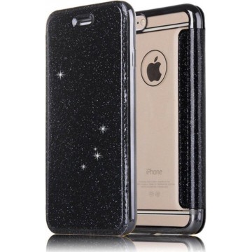 Apple iPhone SE 2020 Flip hoesje - Zwart - Folio Glitter