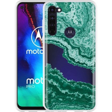 Motorola Moto G Pro Hoesje Turquoise Marble Art