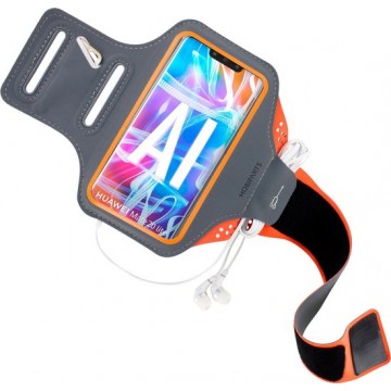 Mobiparts Comfort Fit Sport Armband Huawei Mate 20 Lite Neon Orange