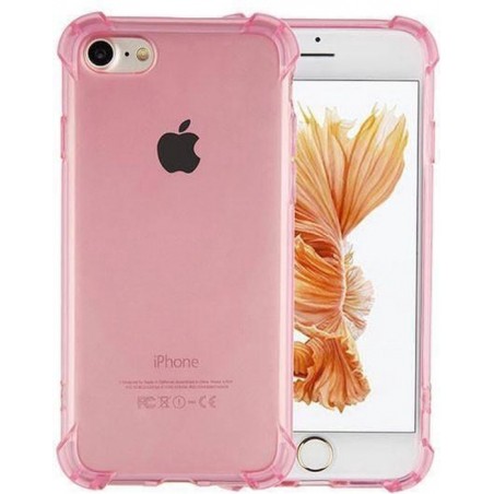 Backcover Shockproof TPU 1.5mm - Telefoonhoesje - Hoesje voor Apple iPhone 6/6S - Transparant Roze