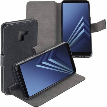 MP case zwart book case style voor Samsung Galaxy A8 Plus (2018) wallet case hoesje