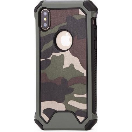 GadgetBay Leger Survivor TPU hardcase iPhone X XS hoesje case cover groen camo army