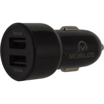 Mobilize Smart Car Charger Dual USB 4.8A 24W Black