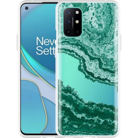 OnePlus 8T Hoesje Turquoise Marble Art