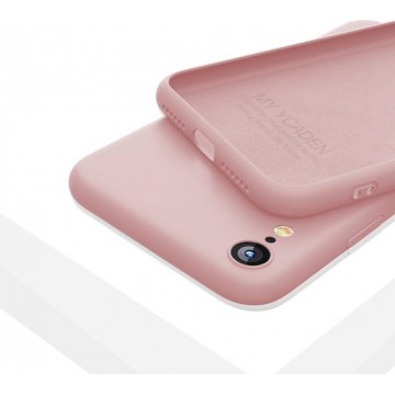LIQUID | 180° Protection - Silicone Velvet + MicroFibre Shockproof Backcover - Telefoon Hoesje voor iPhone XR - Roze