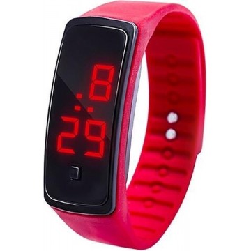 Let op type!! LED digitale display siliconen armband kinderen elektronische horloge (rood)