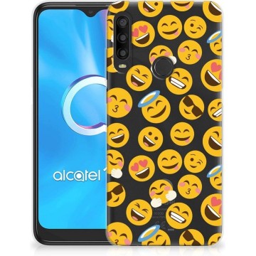 Backcover Soft Siliconen Hoesje Alcatel 1SE (2020) Telefoon Hoesje Super als Cadeautjes voor Meisjes Emoji