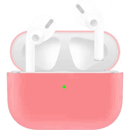 Let op type!! Voor Apple AirPods Pro Ultra-Thin Liquid silicone draadloze oortelefoon beschermhoes (roze)