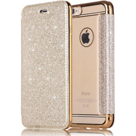 Apple iPhone SE 2020 Flip hoesje - Goud - Folio Glitter