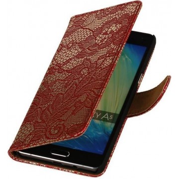 Wicked Narwal | Lace bookstyle / book case/ wallet case Hoes voor Samsung galaxy a5 2015Rood