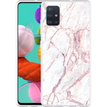 Samsung Galaxy A51 Hoesje White Pink Marble